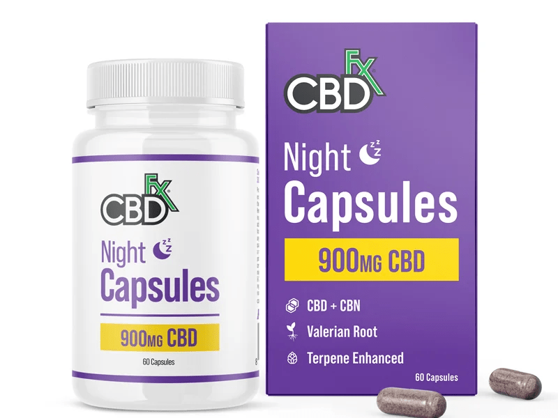 CBDfx CBD & CBN Night Capsules 900mg (60 Count Bottle)